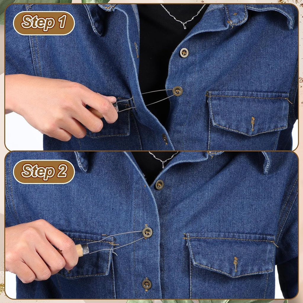 3Pcs Button Hook and Zipper Pull Helper, One Hand Button Assist Device Dressing Aid Tool Button Helper Tool for Elderly Seniors Disabled Men and Women Arthritis & Limited Dexterity