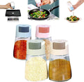 4 PCS Salt and Pepper Shakers Precise Quantitative Push Type, 0.5 Grams Dispenser, Quantitative Salt Control Bottle, Spice Jars Seasoning Shaker Containers for Kitchen Cooking Camping