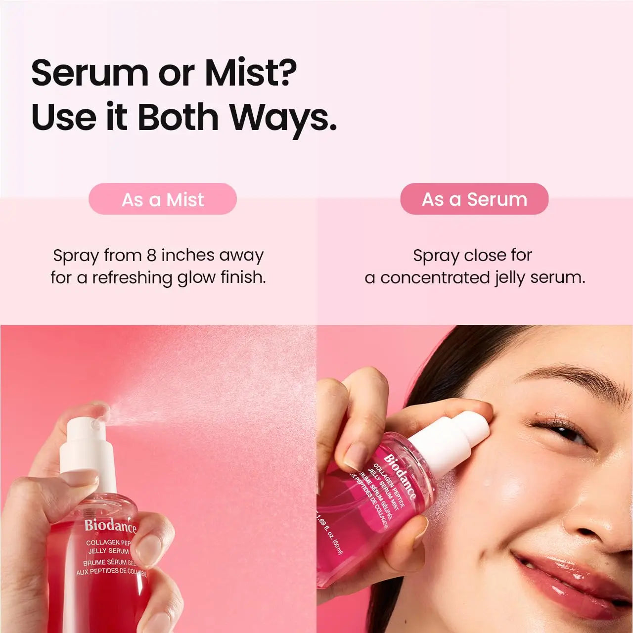 [Biodance Official] Collagen | PDRN Jelly Serum Mist — Advanced Jelly-To-Mist Skincare Spray for Flawless Instant Glass Skin Glow, 24-Hour Moisture Lock, Pore Minimizing, Deep Hydration, and Accelerated Skin Barrier Recovery