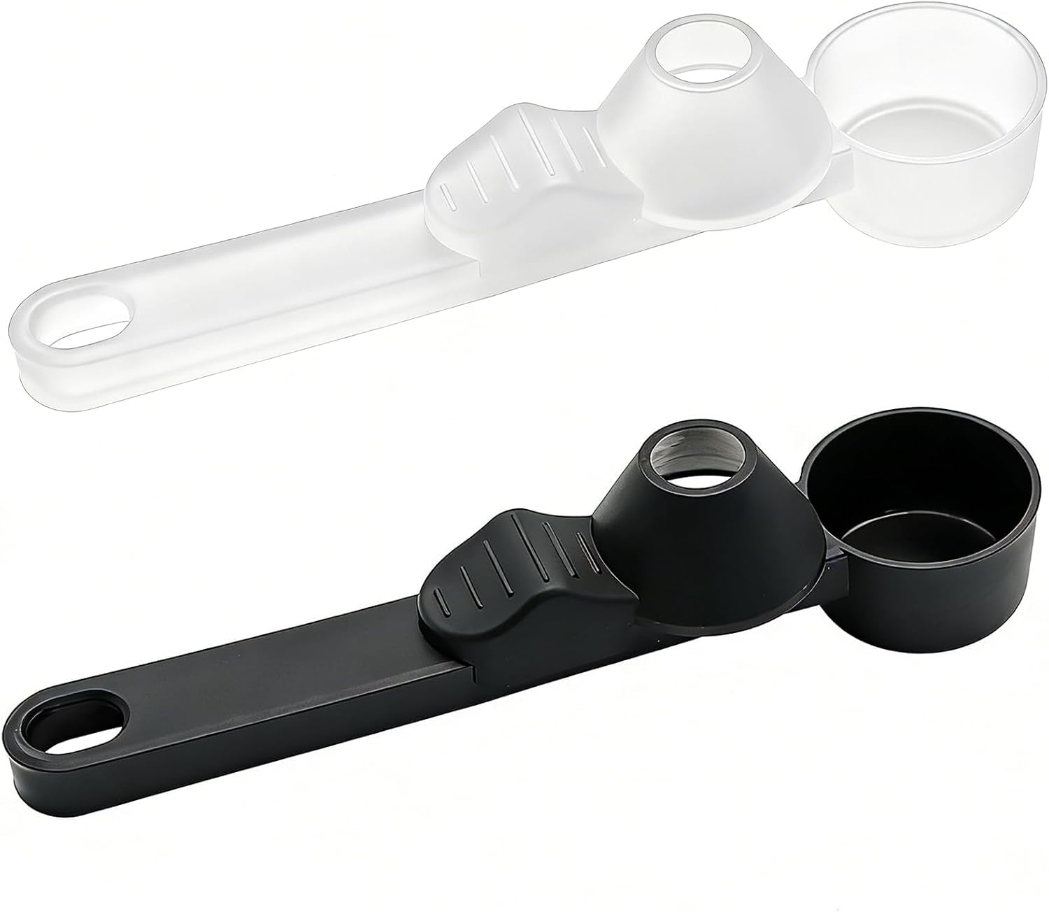 2 Pieces Coffee Scoop Funnel with Sliding Design - Mess-Free Measuring for Ground Coffee, Protein Powder, Milk Powder - Reusable K Cup Refillable - Portable for Home, Coffee Bar, Kitchen