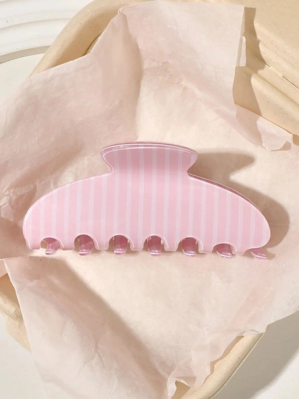 1Pc Striped Hair Clip, Casual Style Large Hair Clip, Available in Blue & Pink, Super Cute Clip for Women, Fashion Hair Accessory for Daily and Vacation Use, Hairstyle Accessory