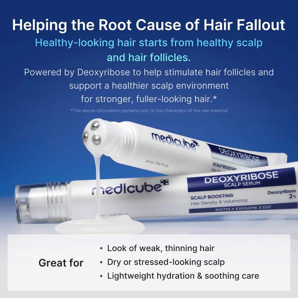 [Medicube] Deoxyribose Scalp Serum | for Fuller-Looking Hair & Scalp Strengthening Roll-On Serum | Deoxyribose, Rosemary, EGF, Caffeine for Fine, Thin Hair | Korean Hair Care, K-Beauty
