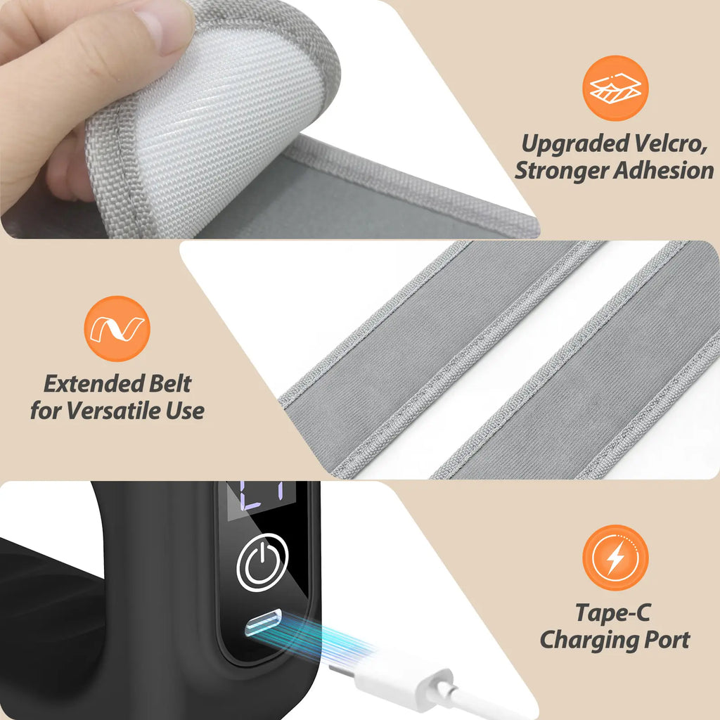 ADDWIN 2026 New Fascia Ring R10 Mini Muscle Recovery Fascia Device Upgraded Adjustable Strap Fits up to 55In Waist, Cordless Rechargeable, Designed for Waist & Back Muscle Recovery Portable Massager Parents Gift Summervibes