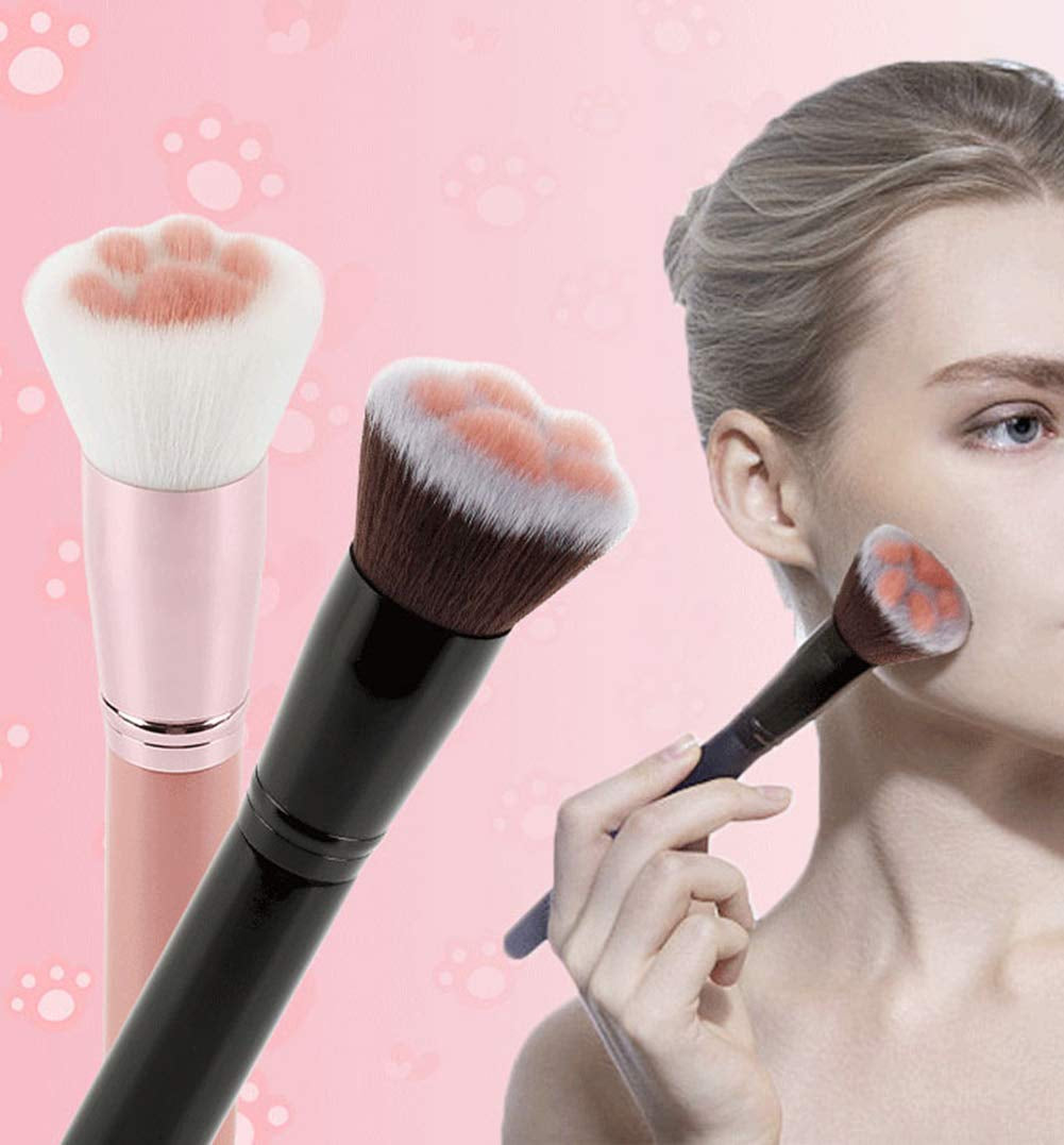 1 Pack Unique and Cute Cat'S Paw Makeup Brush, Multifunctional Soft Fiber Loose Powder Brush and Blush Brush, Used for Facial Powder, Blush, Shadow and Contour Makeup (Pink)