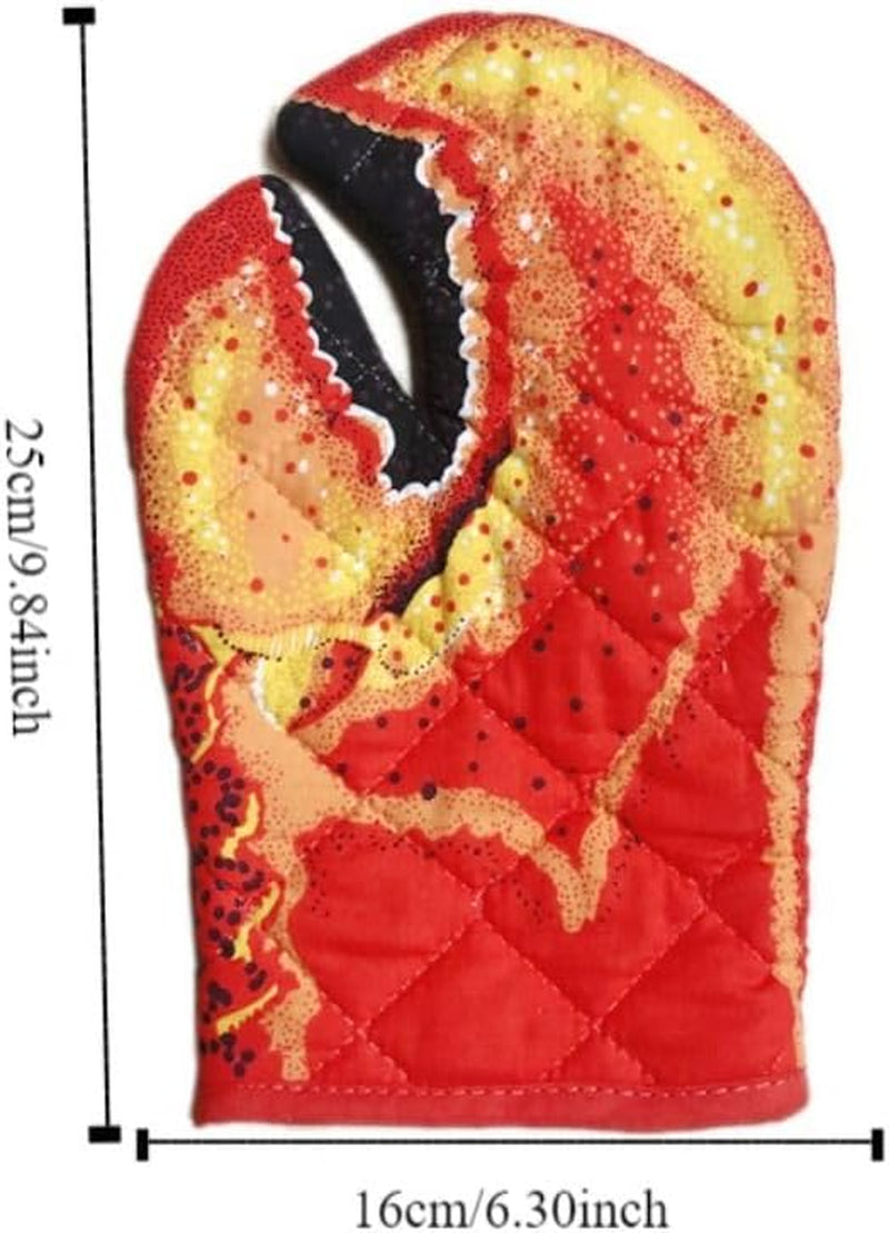 Oven Mitts, Crab Shape Oven Gloves, Heat Resistant Oven Gloves Cute Crab Claw Kitchen Gloves Microwave Mittens, Baking Grilling Cooking Gloves