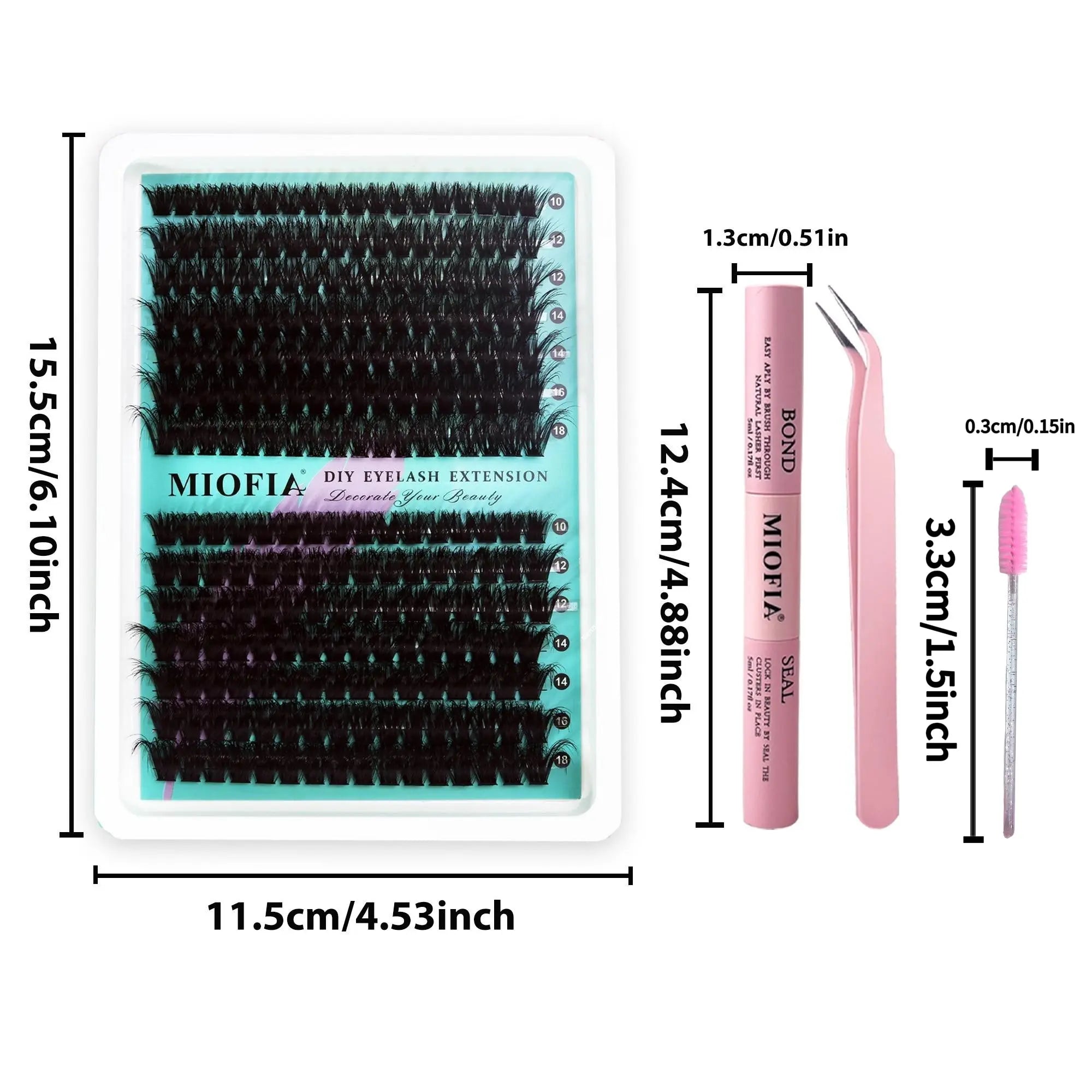 DIY Eyelash Extension Kit, Eyelashes Extension Set, 150D Single Root Lashes, Includes Lash Glue, Bond & Sealer, Remover, Tweezers & Mascara Brush, Reusable, Perfect for Beginners