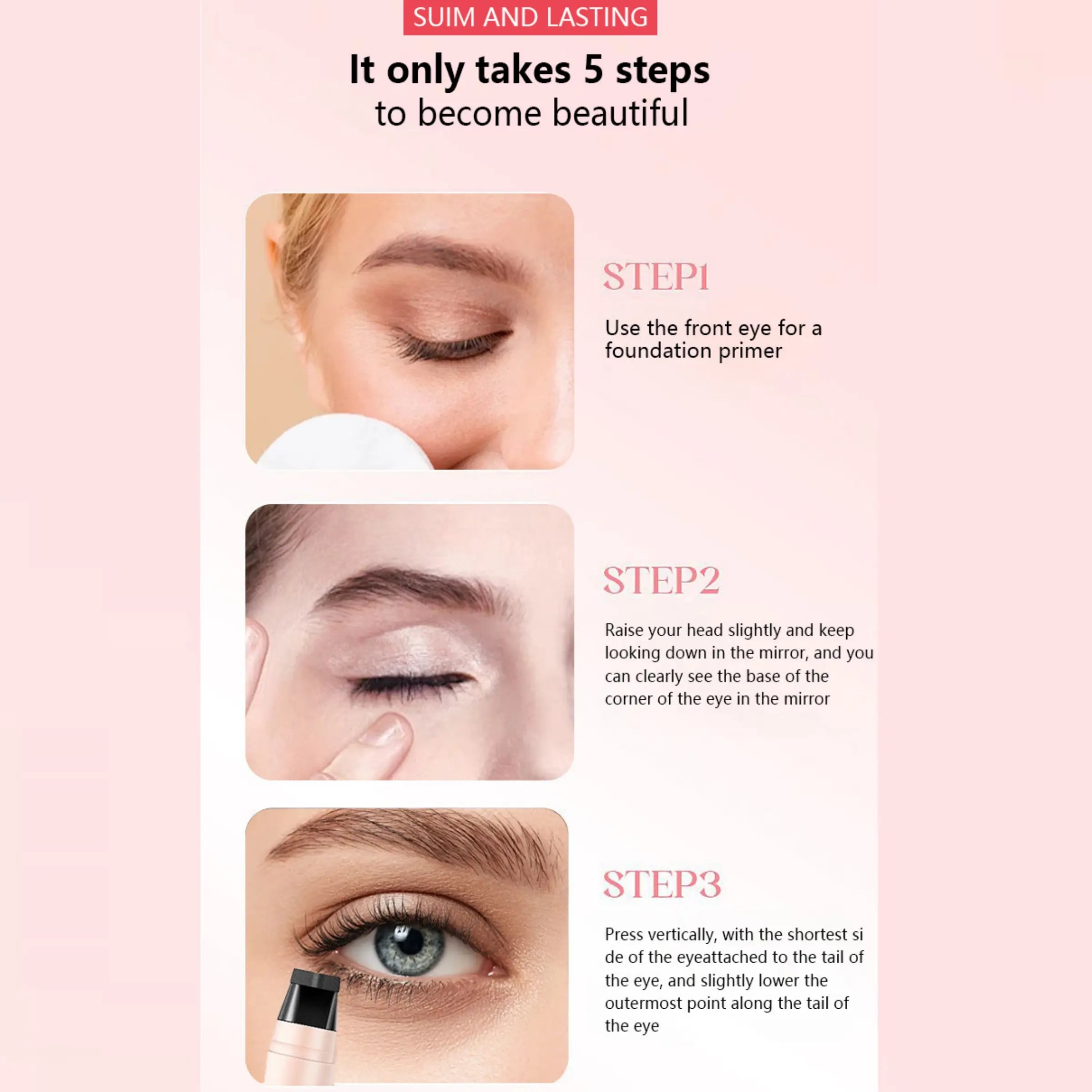 Rotating Eyeliner Stamp Pen – Dual-Head Design with Wing Stamp, Quick-Dry, Long-Lasting, Smudge-Proof for Easy Cat Eye, Sharp Winged Lines and All-Day Makeup Wear, Enhance Eye Makeup, Liquid Eyeliner, Eye Makeup Products