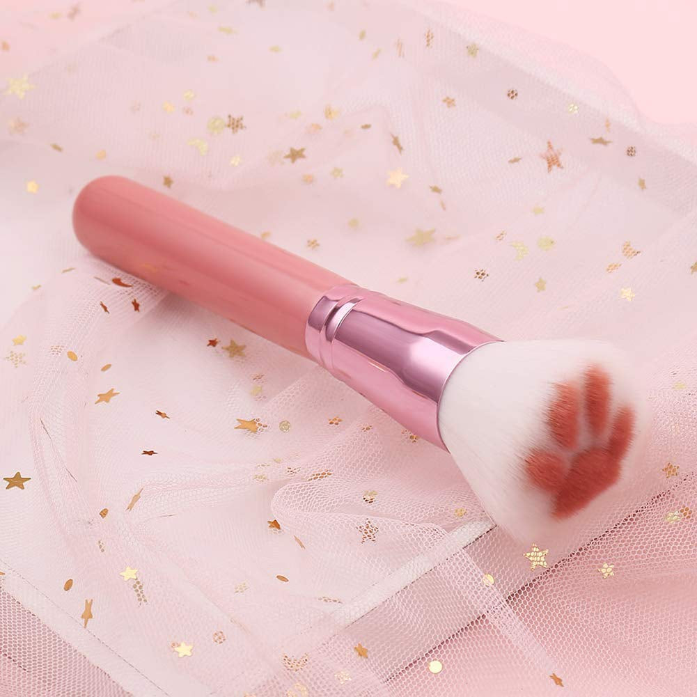 1 Pack Unique and Cute Cat'S Paw Makeup Brush, Multifunctional Soft Fiber Loose Powder Brush and Blush Brush, Used for Facial Powder, Blush, Shadow and Contour Makeup (Pink)