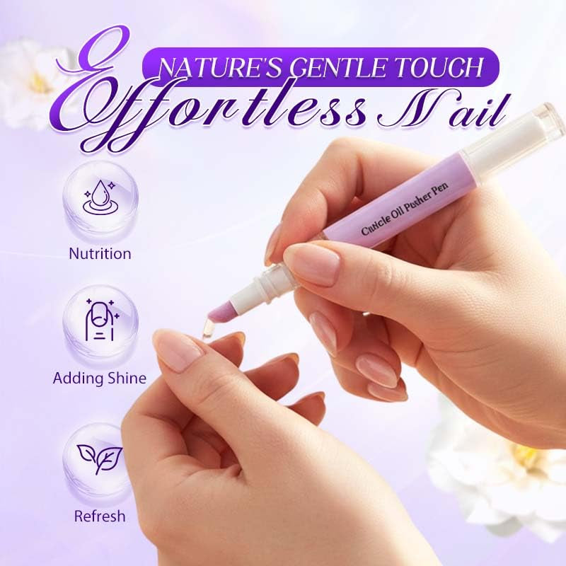 2-In-1 Cuticle Pusher & Oil Pen, 2026 New Cuticle Oil Pusher Pen, Portable Nail Care Pen Instant Cuticle Remover Tools for Dry Nails Hangnails Moisturizes Brightens (1 PCS)