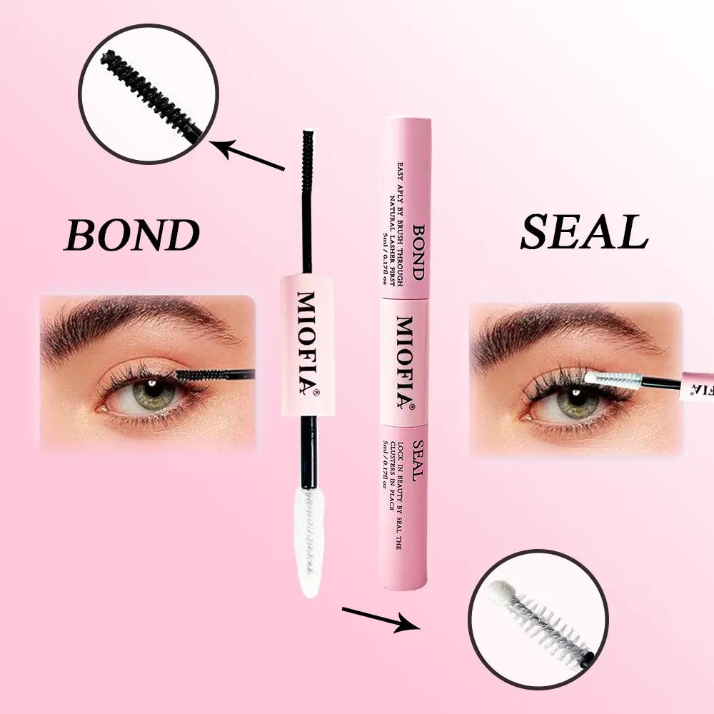 DIY Eyelash Extension Kit, Eyelashes Extension Set, 150D Single Root Lashes, Includes Lash Glue, Bond & Sealer, Remover, Tweezers & Mascara Brush, Reusable, Perfect for Beginners