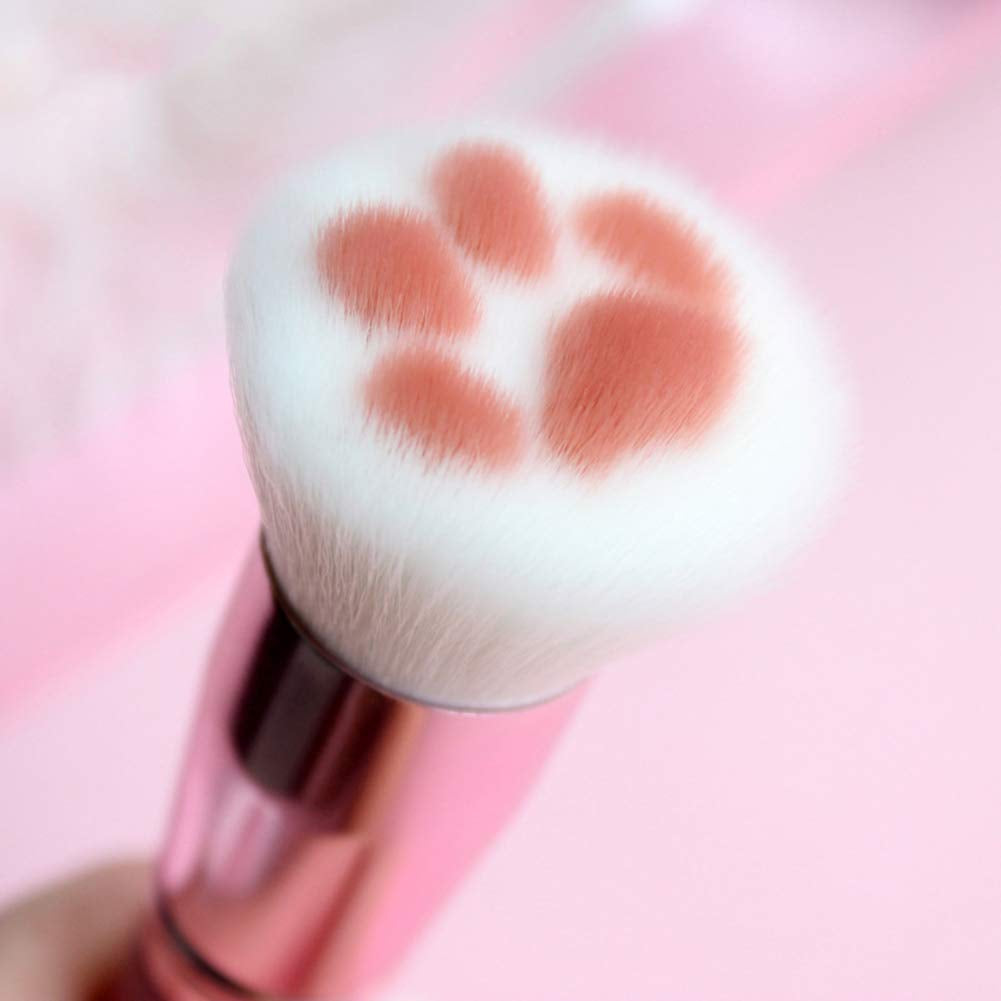 1 Pack Unique and Cute Cat'S Paw Makeup Brush, Multifunctional Soft Fiber Loose Powder Brush and Blush Brush, Used for Facial Powder, Blush, Shadow and Contour Makeup (Pink)