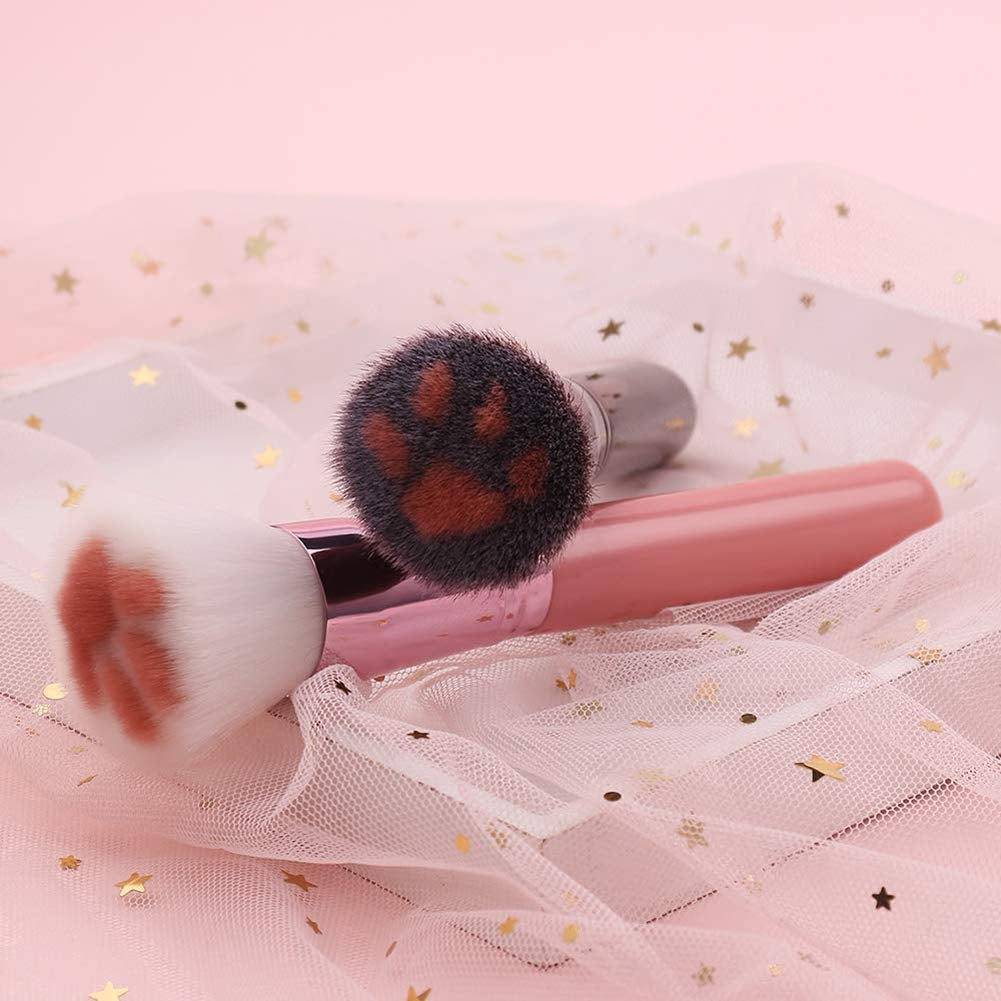 1 Pack Unique and Cute Cat'S Paw Makeup Brush, Multifunctional Soft Fiber Loose Powder Brush and Blush Brush, Used for Facial Powder, Blush, Shadow and Contour Makeup (Pink)