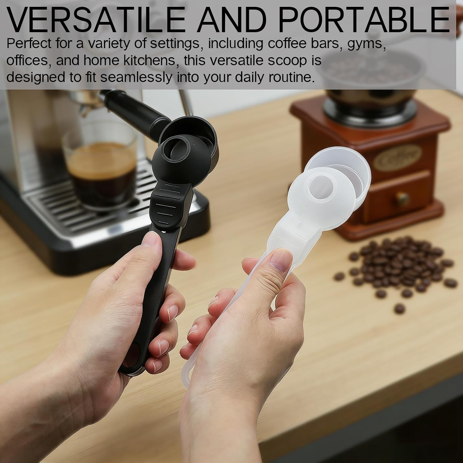 2 Pieces Coffee Scoop Funnel with Sliding Design - Mess-Free Measuring for Ground Coffee, Protein Powder, Milk Powder - Reusable K Cup Refillable - Portable for Home, Coffee Bar, Kitchen
