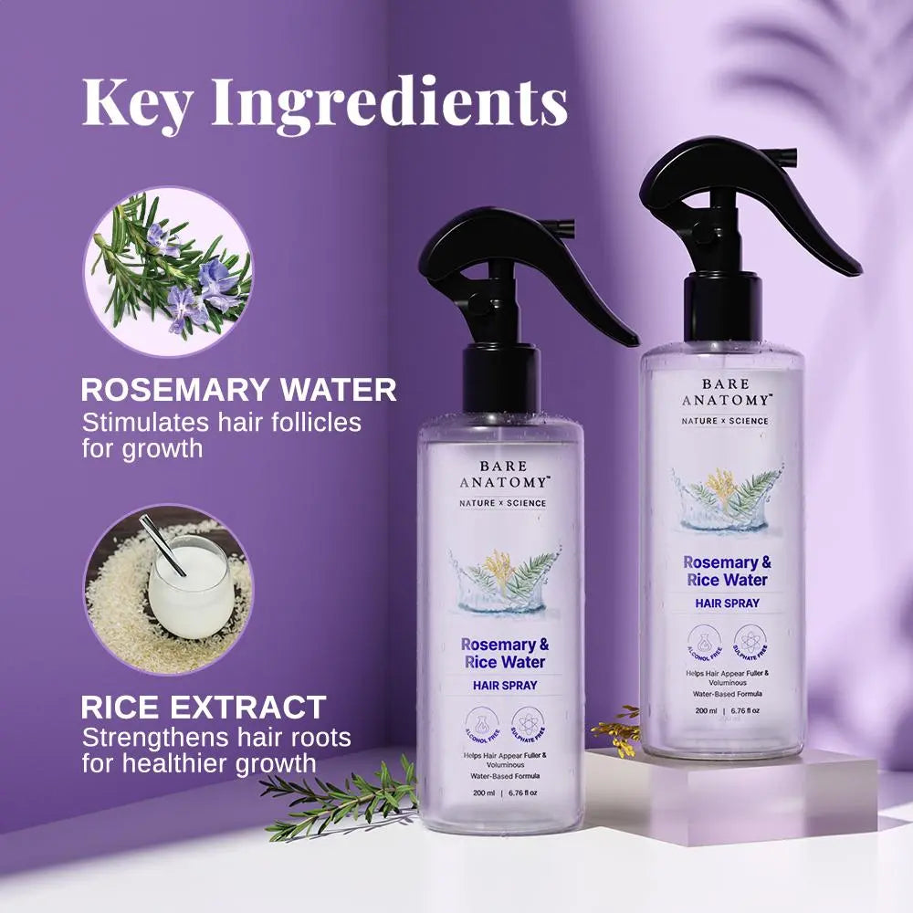 Nature X Science Rosemary Water and Rice Water |100% Natural Extract | Soft & Smooth Hair Non-Greasy & Fast Absorbing | 200 Ml