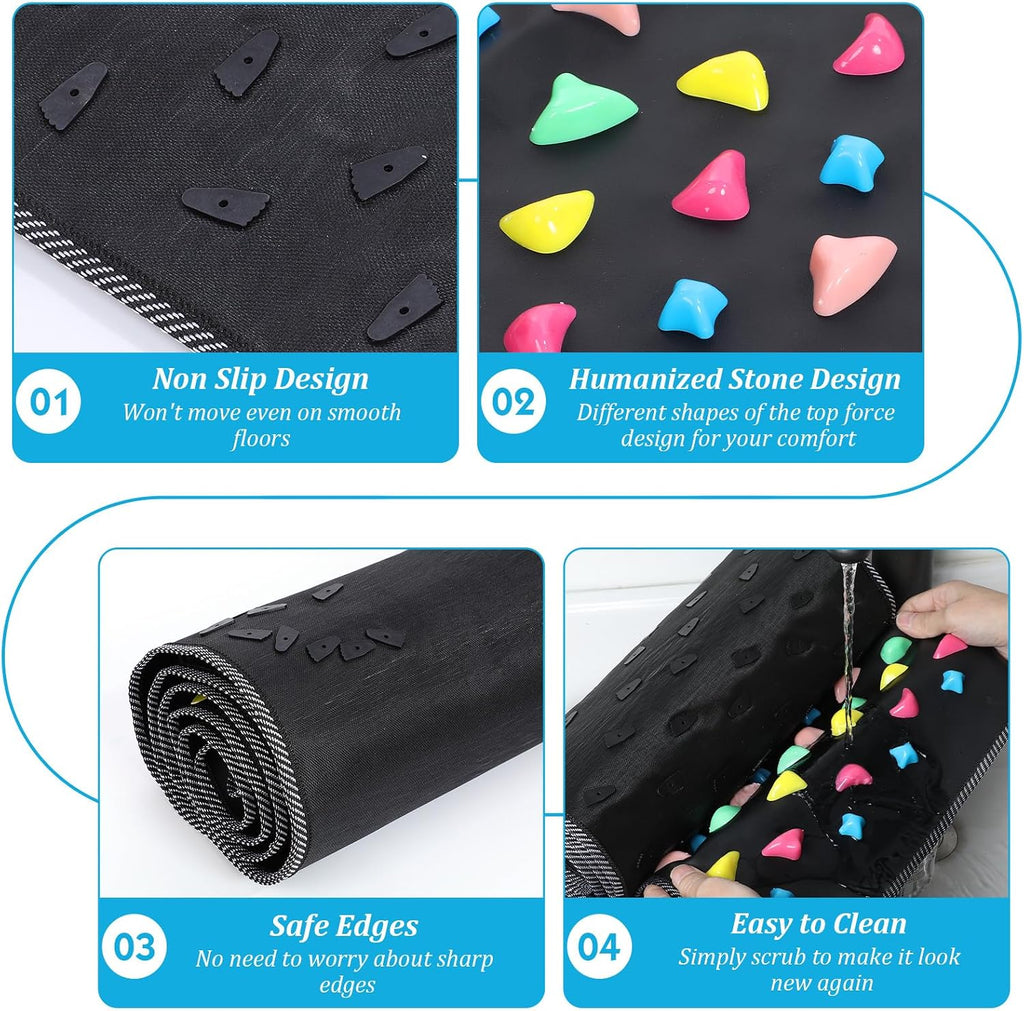 Foot Massage Mat, Acupressure Mats, Reflexology Walk Stone Road for Long Sitting Elderly Students Workers, Foot Massage Acupoint Mat for for Pain and Stress Relief (68.9 X 13.78 Inches)