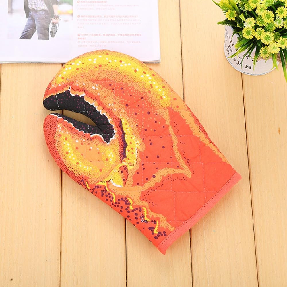 Oven Mitts, Crab Shape Oven Gloves, Heat Resistant Oven Gloves Cute Crab Claw Kitchen Gloves Microwave Mittens, Baking Grilling Cooking Gloves