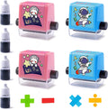 4PCS Smart Math Stamp Set – Reusable Roller Tools for Addition, Subtraction, Multiplication & Division Practice, Educational Supplies for Kids, Preschool & Classroom Use