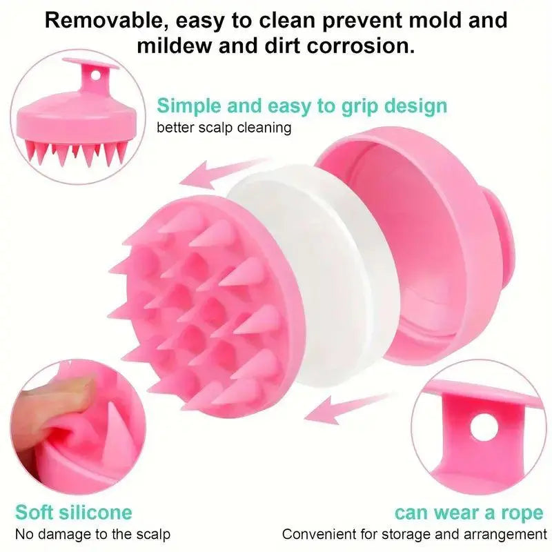 Silicone Scalp Massager, 1 Count Manual Scalp Massage Brush, Hair Scalp Massage Tool, Scalp Scrubber, Hair Combing Brush, Shower Massaging Brush, Shampoo Scrubber, Body Care Tool, Head Massagers