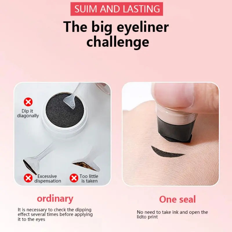 Rotating Eyeliner Stamp Pen – Dual-Head Design with Wing Stamp, Quick-Dry, Long-Lasting, Smudge-Proof for Easy Cat Eye, Sharp Winged Lines and All-Day Makeup Wear, Enhance Eye Makeup, Liquid Eyeliner, Eye Makeup Products
