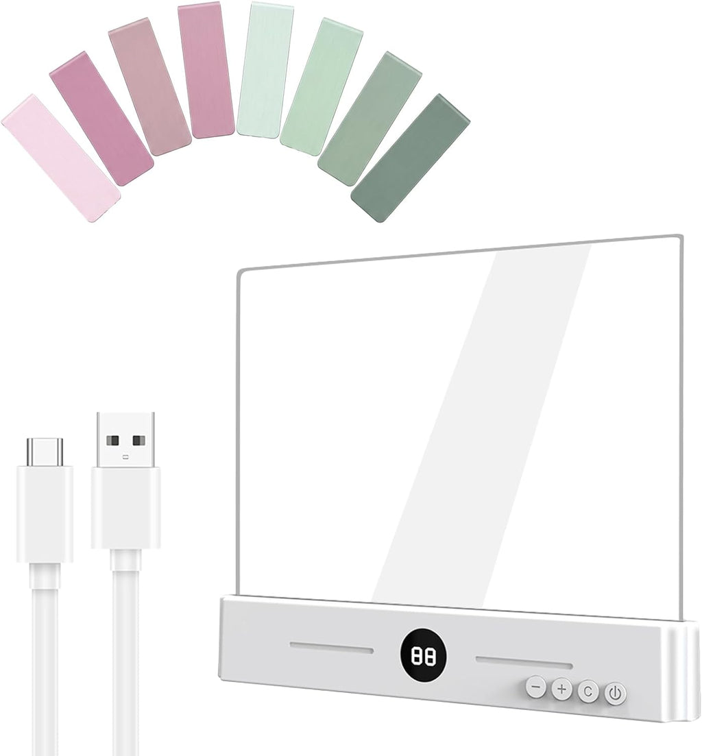 Book Page Light for Reading at Night, Flat Book Light for Bed, White