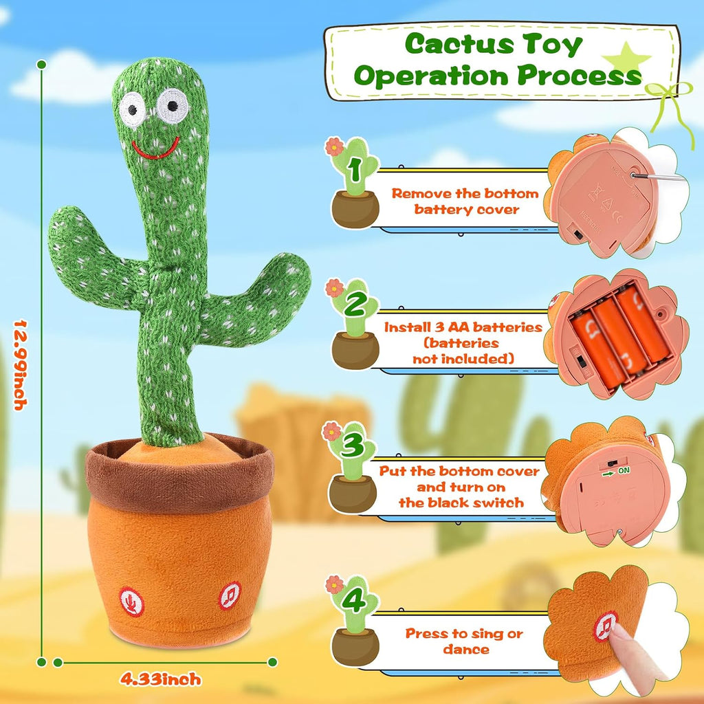 Dancing Talking Cactus Toy, Singing Cactus Baby Toy Stuffed Animals