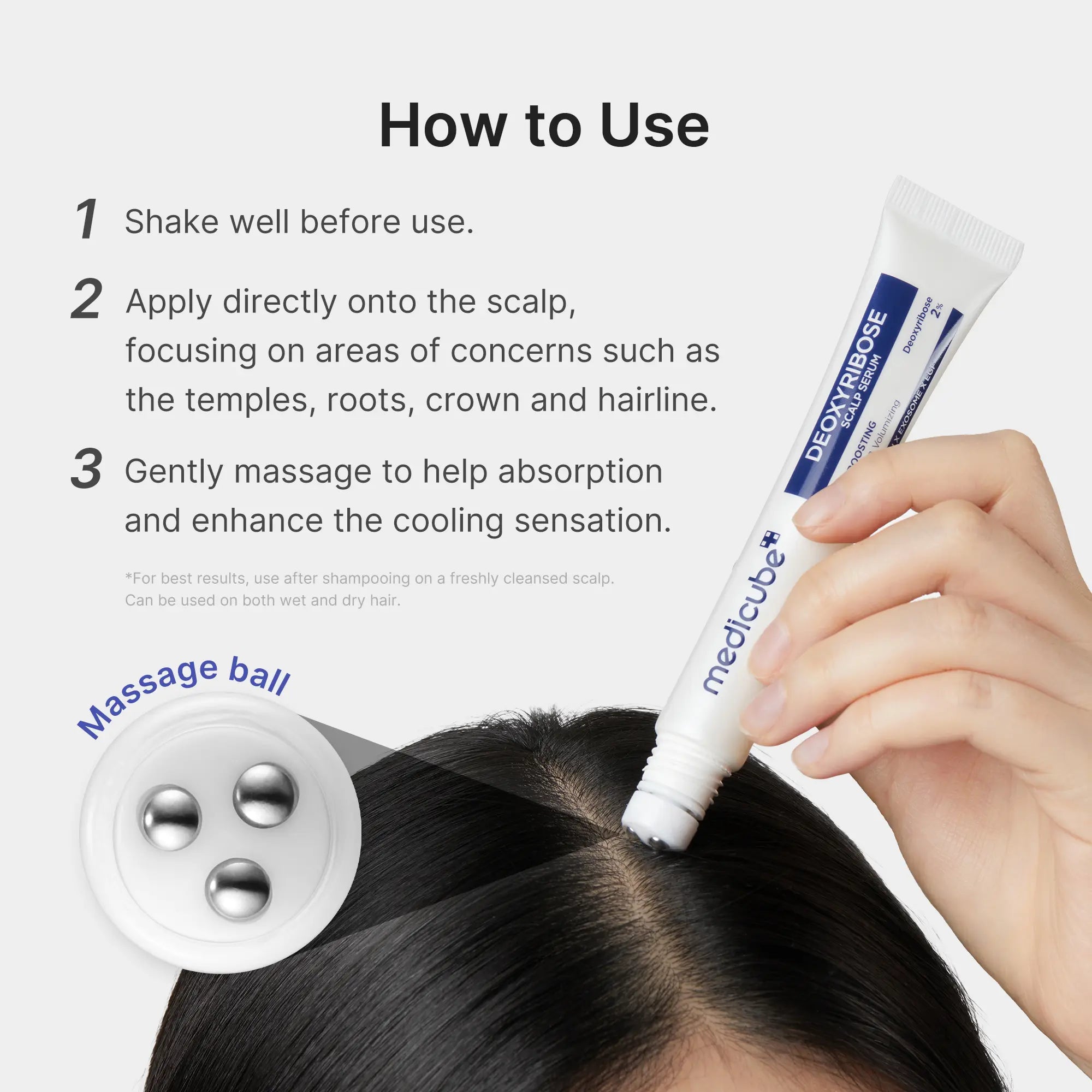 [Medicube] Deoxyribose Scalp Serum | for Fuller-Looking Hair & Scalp Strengthening Roll-On Serum | Deoxyribose, Rosemary, EGF, Caffeine for Fine, Thin Hair | Korean Hair Care, K-Beauty