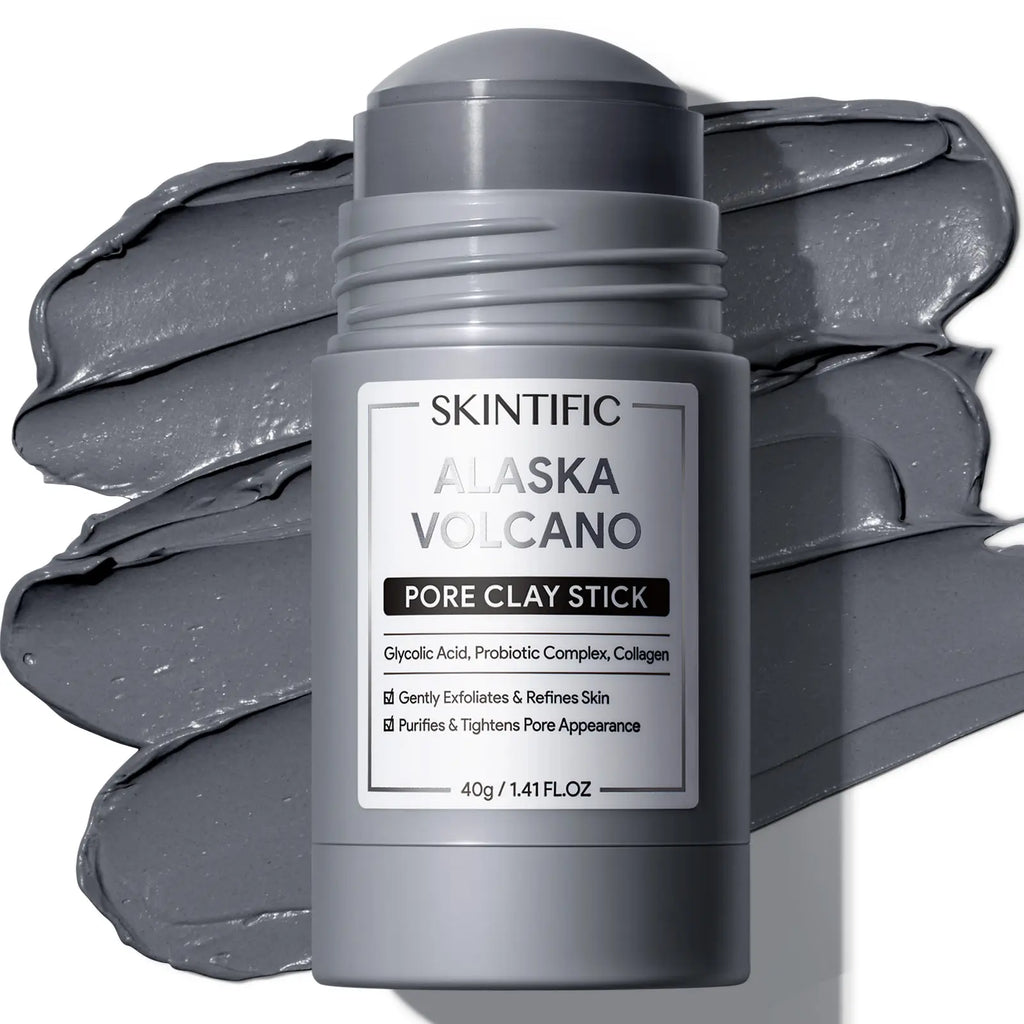 [BUY 2 save 30%]SKINTIFIC Alaska Volcano Pore Clay Stick Cleansing Blackhead Remover Face Mask Stick with Natural Clay Gentle Exfoliating Smoothing Skin Non-Drying Skincare