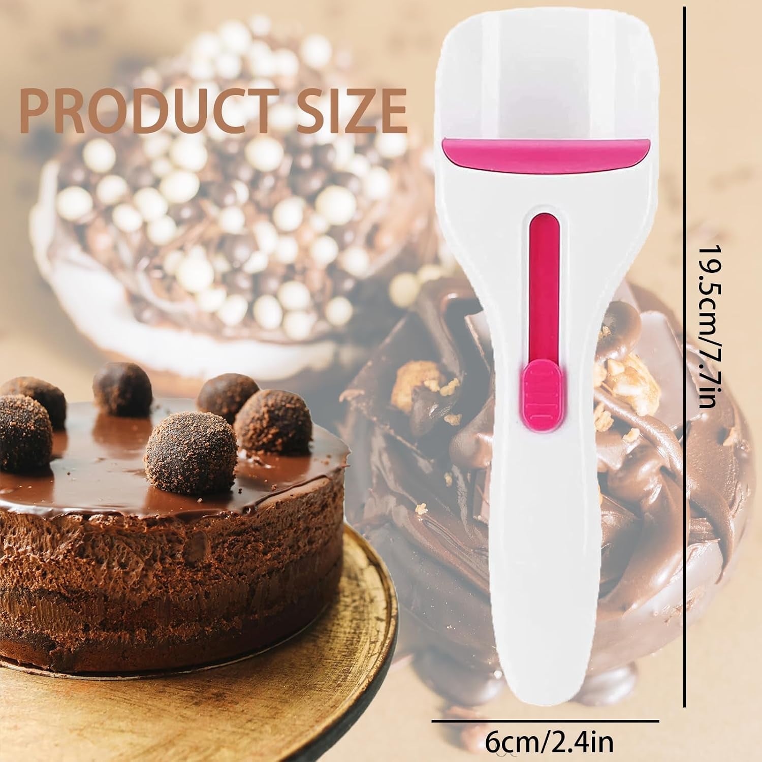 Cake Batter Distribution Scoop, One-Touch Sliding Button Dispenses Batter, Home Batter Dispenser Baking Tool, Kitchen DIY Cupcake Batter Scoop