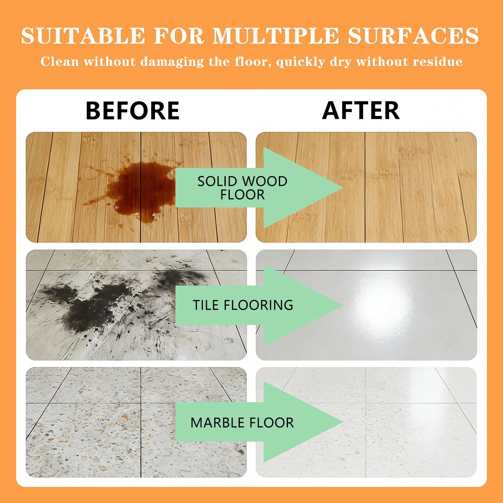 SOPAMI 12/24Pcs-Pack Floor Cleaning Tablets Available in Lemon or Mint Scent Eco-Safe Materials Remove Grime and Odors Effectively Dries Quickly with No Residue for All Household Floor Cleaning