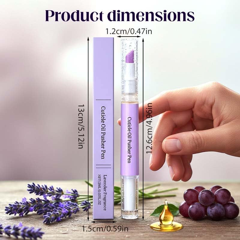 2-In-1 Cuticle Pusher & Oil Pen, 2026 New Cuticle Oil Pusher Pen, Portable Nail Care Pen Instant Cuticle Remover Tools for Dry Nails Hangnails Moisturizes Brightens (1 PCS)