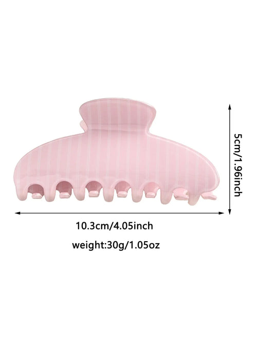 1Pc Striped Hair Clip, Casual Style Large Hair Clip, Available in Blue & Pink, Super Cute Clip for Women, Fashion Hair Accessory for Daily and Vacation Use, Hairstyle Accessory